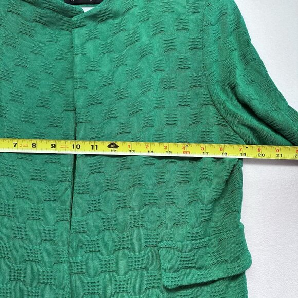 Misook Womens Knit Open Front Blazer Size M Kelly Green Career Business Classic - Picture 12 of 13